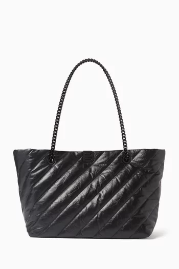 Medium Crush Carry-all Tote Bag in Quilted Leather