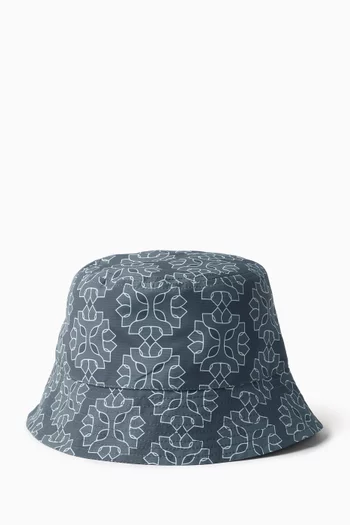 Leandro Medalhao-print Bucket Hat in Cotton-canvas