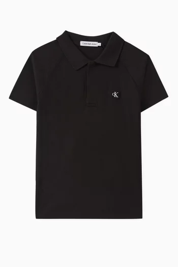 Logo Patch Polo Shirt in Cotton-jersey