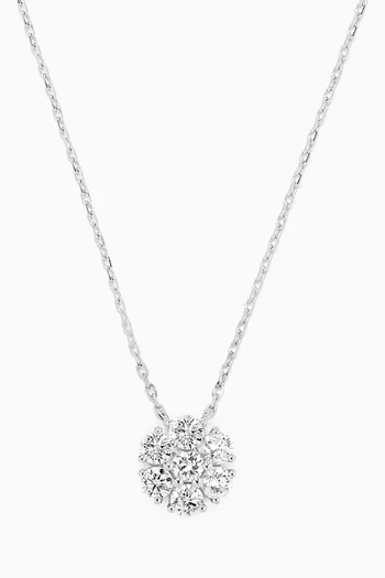 Flower Diamond Necklace in 18kt White Gold