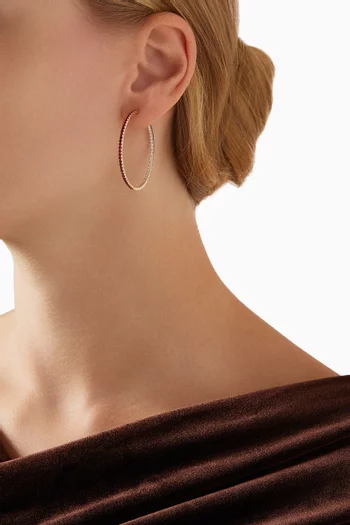 Large Ruby & Diamond Hoop Earrings in 18kt Gold