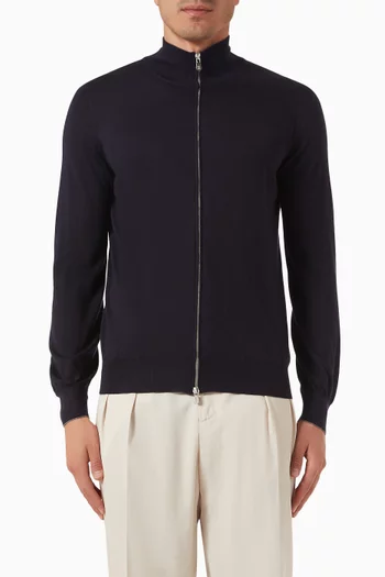 كارديغان بسحّاب بنسيج مزيج فيسكوز