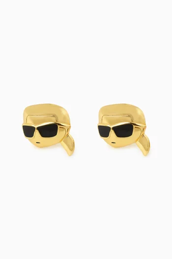 K/Ikonik 2.0 Stud Earrings in Gold-plated Brass