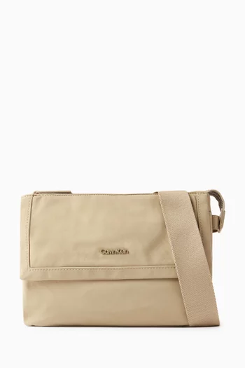 Faded Crossbody Bag in Synthetic Fabric