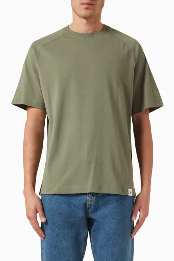 Woven Logo Tab T-Shirt in Cotton