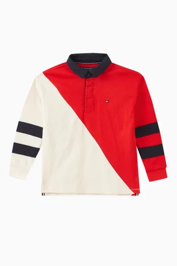 Colour-block Polo Shirt in Cotton