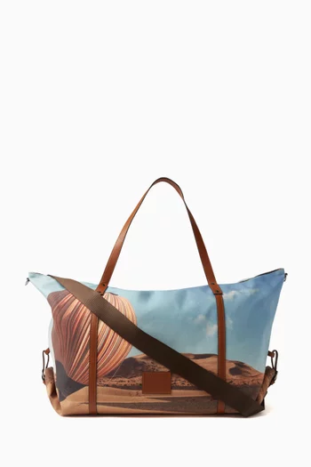 Signature Stripe Balloon Print Holdall in Canvas & Leather