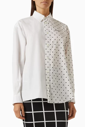 Polka-dot Shirt in Cotton Poplin