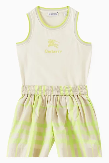 Check Print Shorts in Cotton-blend