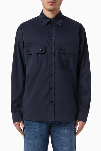 Patch Pockets Shirt in Technical Fabric