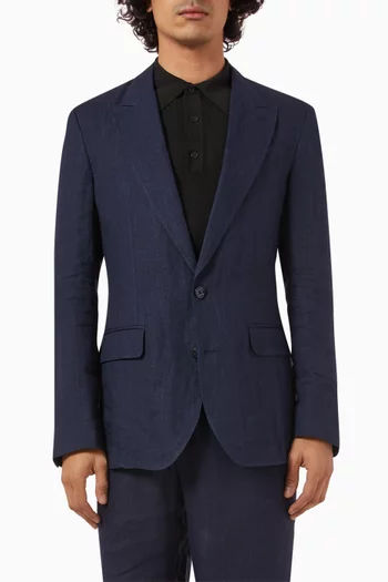 Single-breasted Blazer in Linen-blend
