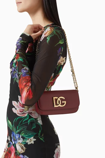 3.5 DG Logo Shoulder Bag in Calf Leather