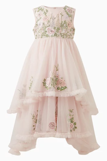 Camellia Embroidered Dress in Tulle