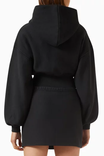 Zip-up Crop Hoodie in Cotton-terry