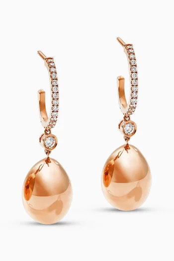 Essence Diamond Egg Drop Earrings in 18kt Rose Gold