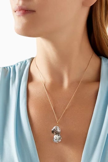 Heritage Diamond & Guilloché Seal Locket Necklace in 18kt White Gold