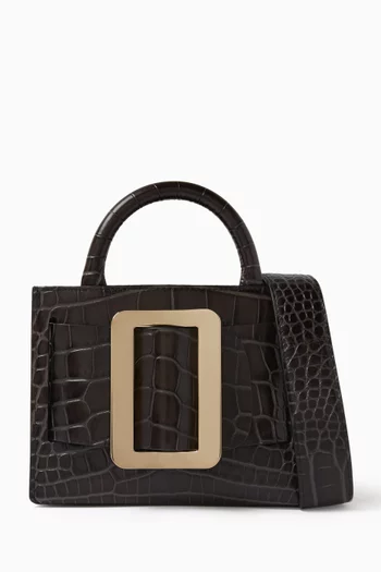 Mini Bobby Tote Bag in Croc-Embossed Leather