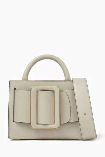 BOBBY 18 PALMELLATO CALFSKIN LEATHER HANDBAG OVERSIZED LEATHER AND METAL BUCKLE WITH LEATHER BELT ADJUSTABLE LEATHER SHOULDER STRAP:Light Beige    :One Size|217384959