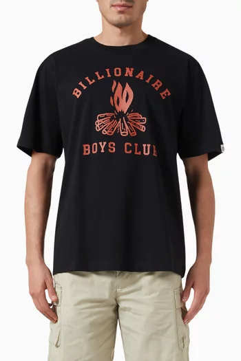 Campfire Logo Print T-Shirt in Cotton