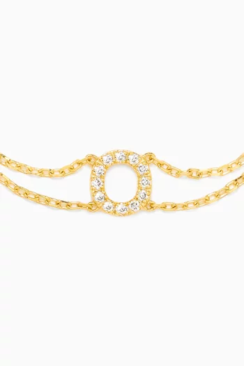 Letter "O" Diamond Bracelet in 18kt Gold