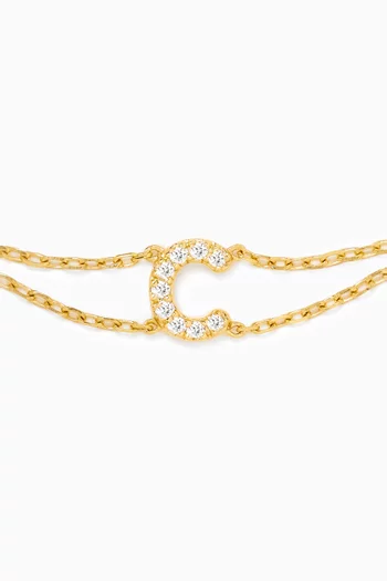 Letter "C" Diamond Bracelet in 18kt Gold