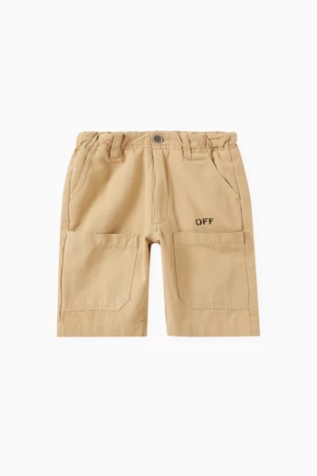Diagonal  Outline Shorts in Cotton
