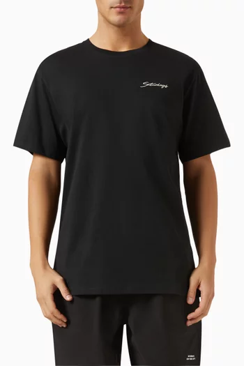 Logo-embroidered T-shirt in Cotton Jersey