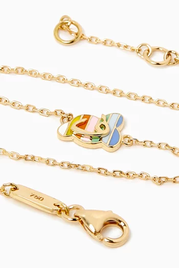 سوار بحلية بتصميم حرف "ف" ذهب أصفر عيار 18