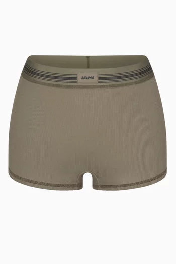 Boy Shorts in Cotton Rib