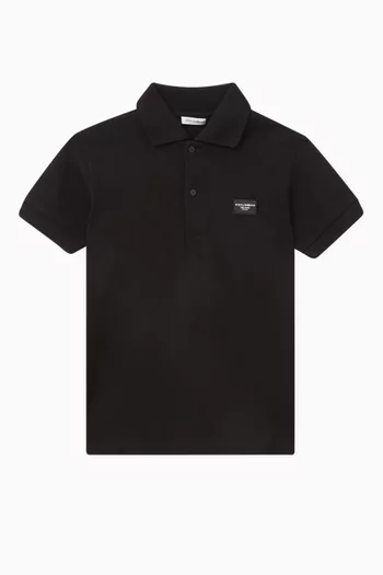 Logo-patch Polo Shirt in Cotton-piqué