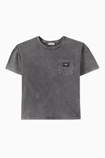 Faded Logo-patch T-shirt in Cotton-jersey