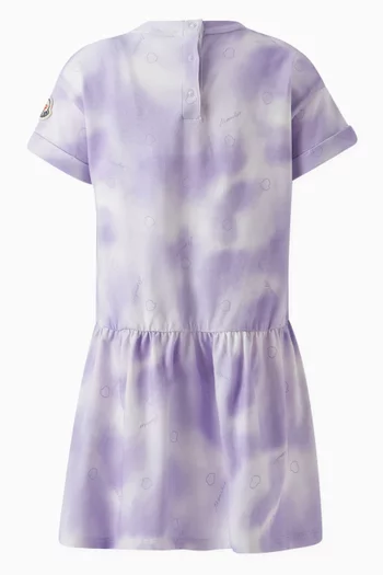 Logo Tie-dye Dress in Cotton