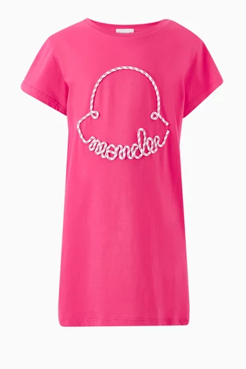 Logo Lace Dress in Cotton