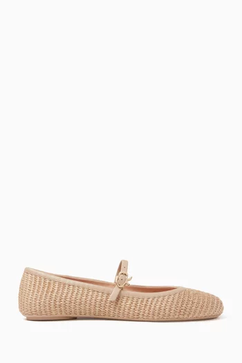 Carla Ballet Flats in Raffia