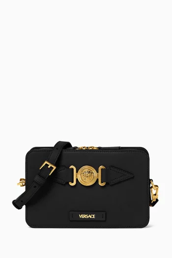 Buy Versace Black Small Biggie Messenger Bag in Leather For Men Online Ounass Oman