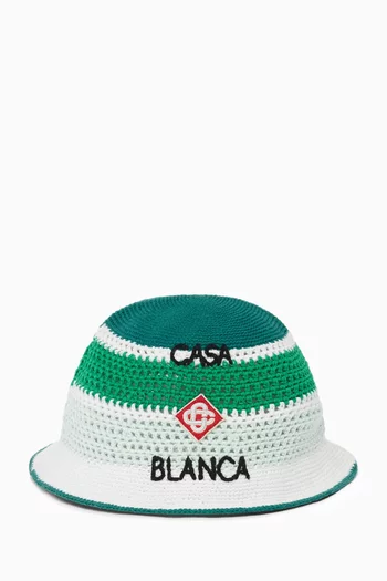 Logo Bucket Hat in Crochet Knit