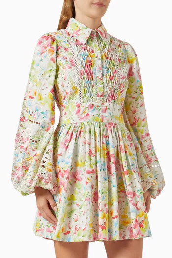 Floral Mini Dress in Cotton
