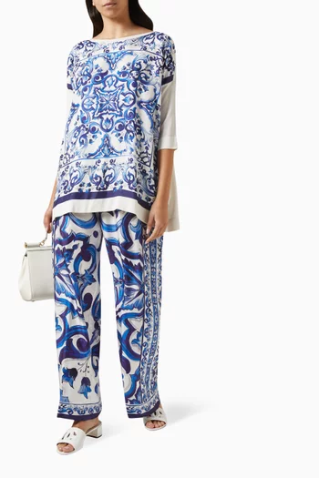 Majolica Print Sweater in Silk