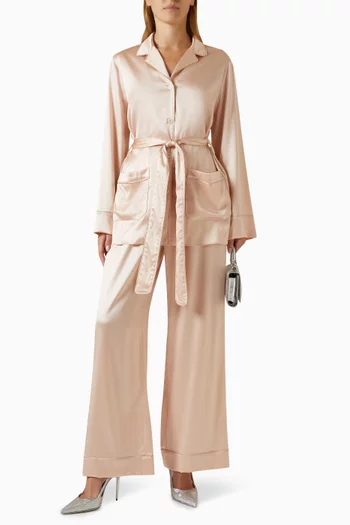 Wide-leg Pyjama Pants in Stretch-silk