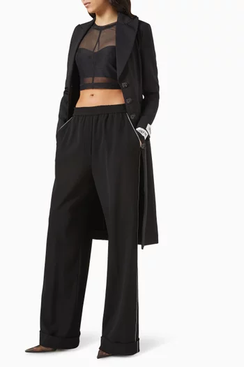 x Kim Contrast Piping Pyjama Pants in Stretch-wool