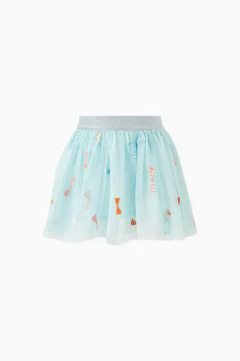 Baby Bow-embroidered Skirt in Tulle