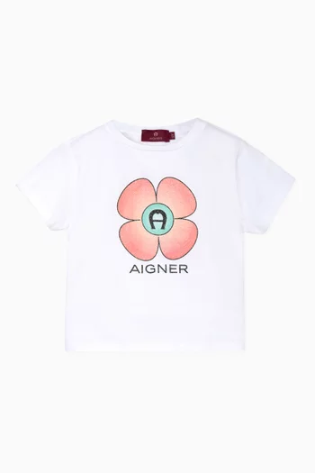 Floral Print T-Shirt in Cotton