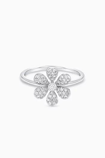 Flora Diamond Ring in 18kt White Gold