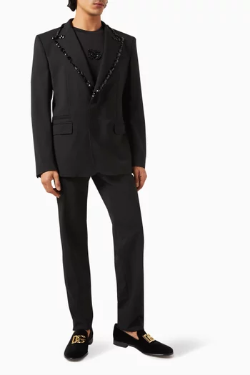 Sicilia Crystal-embellished Tuxedo Jacket in Stretch Wool-twill