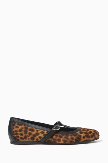Aerati Ballerina Flats in Pony Hair & Vachetta Leather