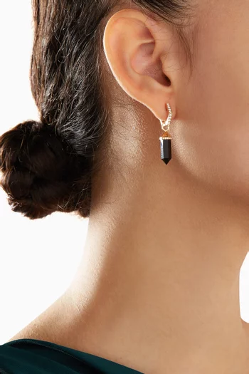 Chakra Small Black Onyx & Diamond Single Earring in 18kt Gold