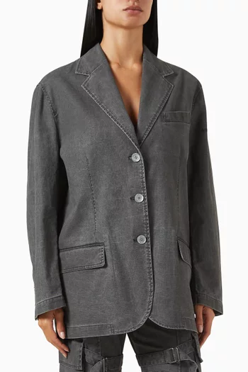 Single-breasted Suit Jacket in Cotton-canvas