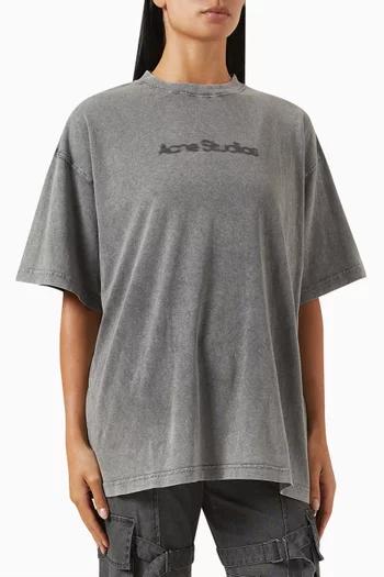 Blurred Logo Oversized T-shirt in Cotton