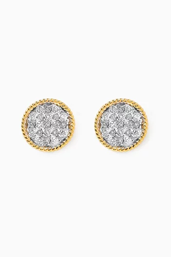 Diamond Plate Stud Earrings in 10kt Gold