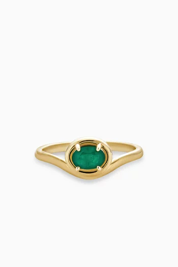 Oval Emerald Ring in 10kt Gold